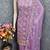 Purple georgette embroidered unstitched dressmaterials 3 pair top bottom dupptaa
