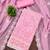 Pink georette  embroidered unstitched dressmaterials 3 pair top bottom dupptaa