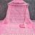 Pink georette  embroidered unstitched dressmaterials 3 pair top bottom dupptaa