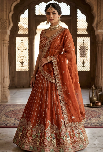 Party wear indian and pakistani lehanga dress - Lehengas by Laxmi Kripa