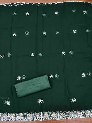 Black georette  embroidered unstitched dressmaterials 3 pair top bottom dupptaa 3