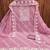 Pink chanderi  embroidered unstitched dressmaterials 3 pair top bottom dupptaa