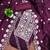 Purple chanderi  embroidered unstitched dressmaterials 3 pair top bottom dupptaa