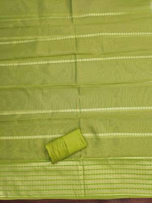 Sea green silk embroidered unstitched dressmaterials 3 pair top bottom dupptaa 3