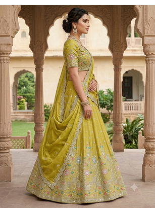 new desiger mehandi haldi idian ad pakistani lehaga  2