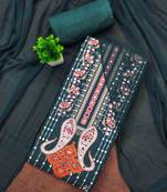 Green georette  embroidered unstitched dressmaterials 3 pair top bottom dupptaa