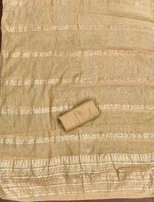 Cream silk embroidered unstitched dressmaterials 3 pair top bottom dupptaa 2