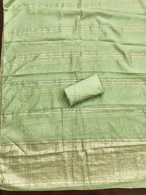 Green silk  embroidered unstitched dressmaterials 3 pair top bottom dupptaa 3