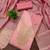 Pink silk  embroidered unstitched dressmaterials 3 pair top bottom dupptaa