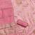 Pink silk  embroidered unstitched dressmaterials 3 pair top bottom dupptaa