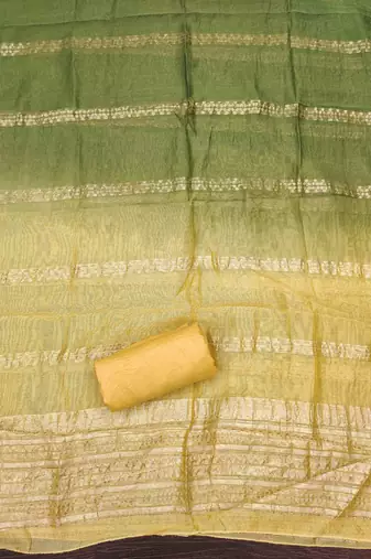 sea green cotton blend embroidered unstitched dressmaterials 3 pair top bottom dupptaa