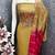 Mustard cotton embroidered unstitched dressmaterials 3 pair top bottom dupptaa