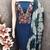 Blue cotton  embroidered unstitched dressmaterials 3 pair top bottom dupptaa