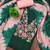 Green cotton  embroidered unstitched dressmaterials 3 pair top bottom dupptaa