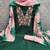 Green cotton  embroidered unstitched dressmaterials 3 pair top bottom dupptaa