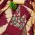 Red cotton embroidered unstitched dressmaterials 3 pair top bottom dupptaa