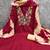 Red cotton embroidered unstitched dressmaterials 3 pair top bottom dupptaa