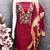 Red cotton embroidered unstitched dressmaterials 3 pair top bottom dupptaa