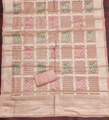 Peach silk embroidered unstitched dressmaterials 3 pair top bottom dupptaa 2