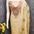 Yellow silk embroidered unstitched dressmaterials 3 pair top bottom dupptaa