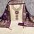 Purple silk embroidered unstitched dressmaterials 3 pair top bottom dupptaa