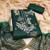 Green cotton  embroidered unstitched dressmaterials 3 pair top bottom dupptaa