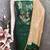 Green cotton  embroidered unstitched dressmaterials 3 pair top bottom dupptaa