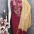 Maroon cotton embroidered unstitched dressmaterials 3 pair top bottom dupptaa
