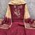 Maroon cotton embroidered unstitched dressmaterials 3 pair top bottom dupptaa