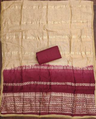 Maroon cotton embroidered unstitched dressmaterials 3 pair top bottom dupptaa 4