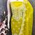Sea green chanderi embroidered unstitched dressmaterials 3 pair top bottom dupptaa