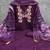 Purple silk  embroidered unstitched dressmaterials 3 pair top bottom dupptaa