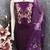 Purple silk  embroidered unstitched dressmaterials 3 pair top bottom dupptaa