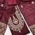 Maroon silk embroidered unstitched dressmaterials 3 pair top bottom dupptaa