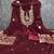 Maroon silk embroidered unstitched dressmaterials 3 pair top bottom dupptaa