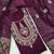 Purple silk  embroidered unstitched dressmaterials 3 pair top bottom dupptaa