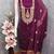 Purple silk  embroidered unstitched dressmaterials 3 pair top bottom dupptaa