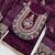 Purple silk  embroidered unstitched dressmaterials 3 pair top bottom dupptaa