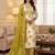Mustard silk embroidered unstitched dressmaterials 3 pair top bottom dupptaa