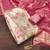 Pink silk  embroidered unstitched dressmaterials 3 pair top bottom dupptaa