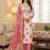 Pink silk  embroidered unstitched dressmaterials 3 pair top bottom dupptaa