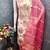 Pink silk  embroidered unstitched dressmaterials 3 pair top bottom dupptaa