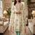 Sea green chanderi embroidered unstitched dressmaterials 3 pair top bottom dupptaa
