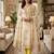 Yellow chanderi embroidered unstitched dressmaterials 3 pair top bottom dupptaa