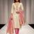 Pink silk  embroidered unstitched dressmaterials 3 pair top bottom dupptaa
