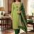 Green silk  embroidered unstitched dressmaterials 3 pair top bottom dupptaa