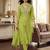 Green silk  embroidered unstitched dressmaterials 3 pair top bottom dupptaa