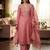 Pink silk  embroidered unstitched dressmaterials 3 pair top bottom dupptaa