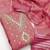 Pink silk  embroidered unstitched dressmaterials 3 pair top bottom dupptaa