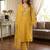 Yellow silk embroidered unstitched dressmaterials 3 pair top bottom dupptaa